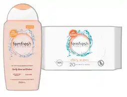 IGA Femfresh Liquid Wash 250mL or Feminine Wipes 20 Pack Selected Varieties offer