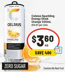 IGA Celsius Sparkling Energy Drink Orange offer