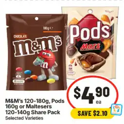 IGA M&M’s, Pods, or Maltesers Share Pack offer