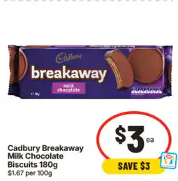 IGA Cadbury Breakaway Milk Chocolate Biscuits offer