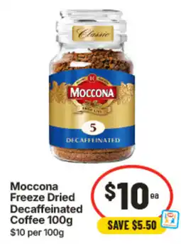 IGA Moccona Freeze Dried Decaffeinated Coffee offer