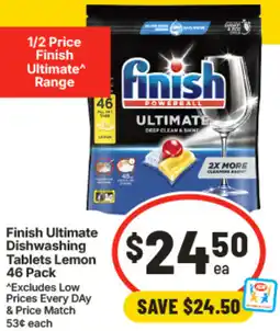 IGA Finish Ultimate Dishwashing Tablets Lemon offer