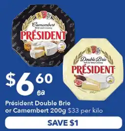 Ritchies President Double Brie or Camembert offer