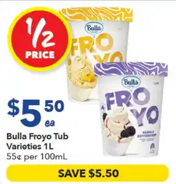 Ritchies Bulla Froyo Tub Varieties offer