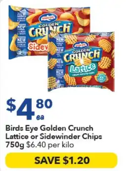 Ritchies Birds Eye Golden Crunch Lattice or Sidewinder Chips offer