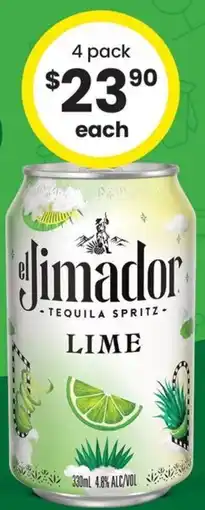 The Bottle O el Jimador Tequila Spritz Lime offer