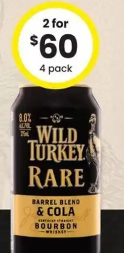 The Bottle O Wild Turkey Rare Barrel Blend & Cola offer