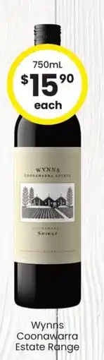 The Bottle O Wynns Coonawarra Estate Shiraz offer