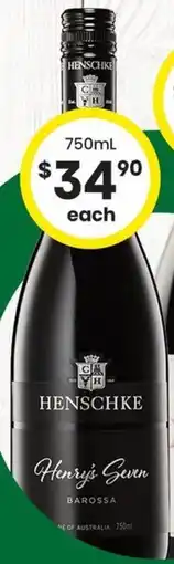 The Bottle O Henschke Henry's Seven Shiraz Grenache Viognier offer