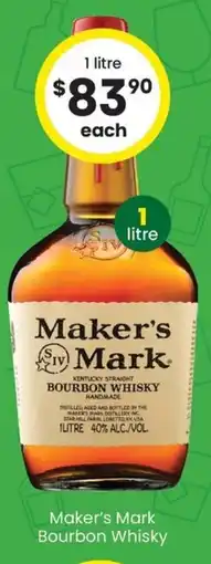 The Bottle O Maker's Mark Bourbon Whisky offer
