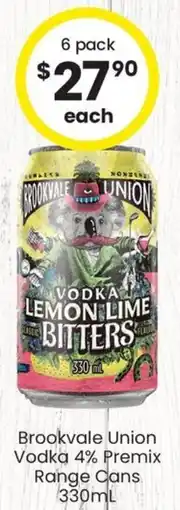 The Bottle O Brookvale Union Vodka Lemon Lime Bitters offer
