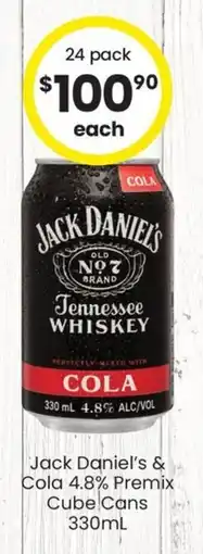 The Bottle O Jack Daniel's & Cola 4.8% Premix Cube Cans offer