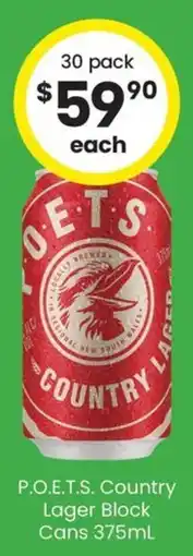 The Bottle O P.O.E.T.S. Country Lager Block Cans offer