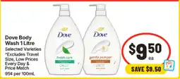 IGA Dove Body Wash 1 Litre offer