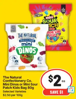 IGA The Natural Confectionery Co. Mini Dinos or Mini Sour Patch Kids Bag offer