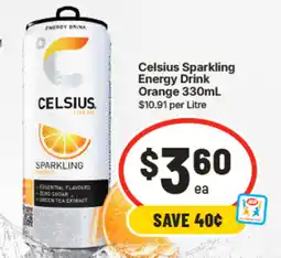 IGA Celsius Sparkling Energy Drink Orange offer