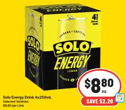 IGA Solo Energy Drink offer