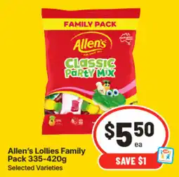 IGA Allen's Lollies Family Pack Selected Varieties offer