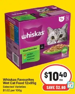 IGA Whiskas Favourites Wet Cat Food offer