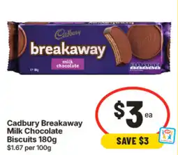 IGA Cadbury Breakaway Milk Chocolate Biscuits offer