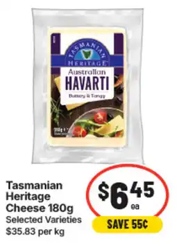 IGA Tasmanian Heritage Cheese offer