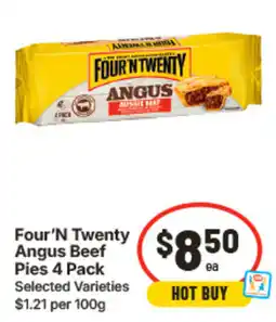 IGA Four 'N Twenty Angus Beef Pies 4 Pack offer