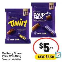 IGA Cadbury Share Pack Selected Varieties offer