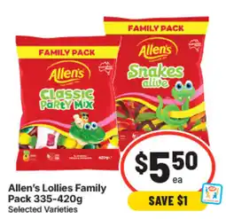 IGA Allen's Lollies Family Pack Selected Varieties offer