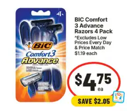 IGA BIC Comfort 3 Advance Razors offer
