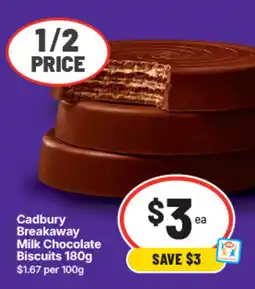 IGA Cadbury Breakaway Milk Chocolate Biscuits offer