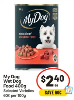 IGA My Dog Wet Dog Food 400g offer