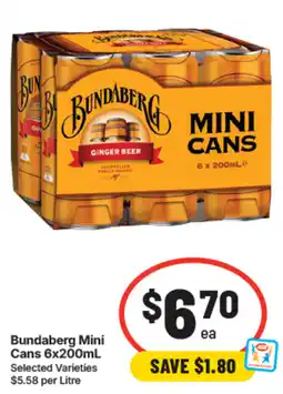 IGA Bundaberg Mini Cans offer