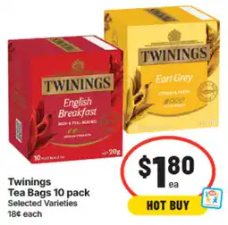 IGA Twinings Tea Bags 10 pack Selected Varieties offer