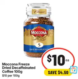 IGA Moccona Freeze Dried Decaffeinated Coffee offer