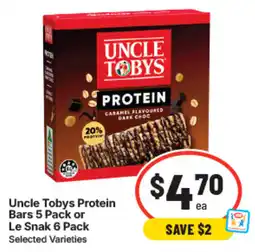 IGA Uncle Tobys Protein Bars offer