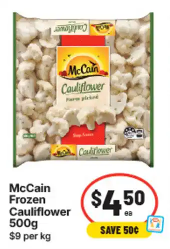 IGA McCain Frozen Cauliflower offer
