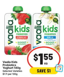 IGA Vaalia Kids Probiotics Yoghurt offer