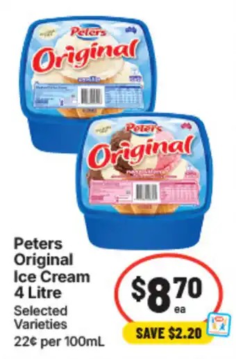 IGA Peters Original Ice Cream offer