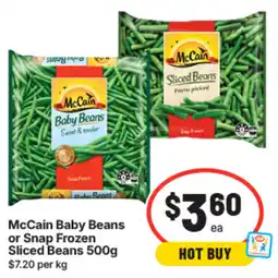 IGA McCain Baby Beans or Snap Frozen Sliced Beans offer