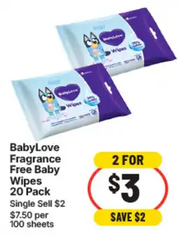IGA BabyLove Fragrance Free Baby Wipes offer