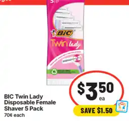 IGA BIC Twin Lady Disposable Female Shaver offer
