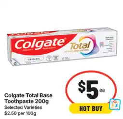 IGA Colgate Total Base Toothpaste offer