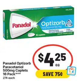 IGA Panadol Optizorb Paracetamol 500mg Caplets offer