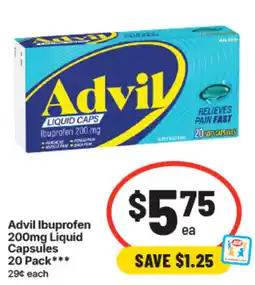 IGA Advil Iburopfen 200mg Liquid Capsules offer