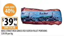 Supabarn Bass Strait MSA Grass Fed Scotch Fillet Portions offer
