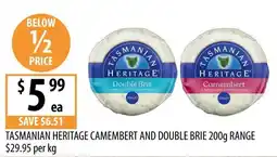 Supabarn Tasmanian Heritage Camembert and Double Brie offer
