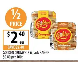 Supabarn Golden Crumpets 6 pack Range offer