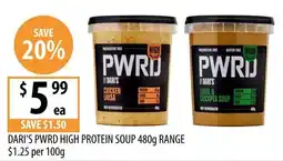 Supabarn Dari's Pwrd High Protein Soup offer