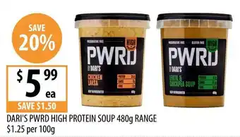 Supabarn Dari's Pwrd High Protein Soup offer