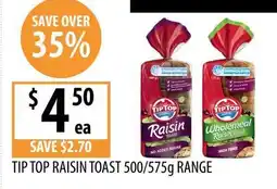 Supabarn Tip Top Raisin Toast offer